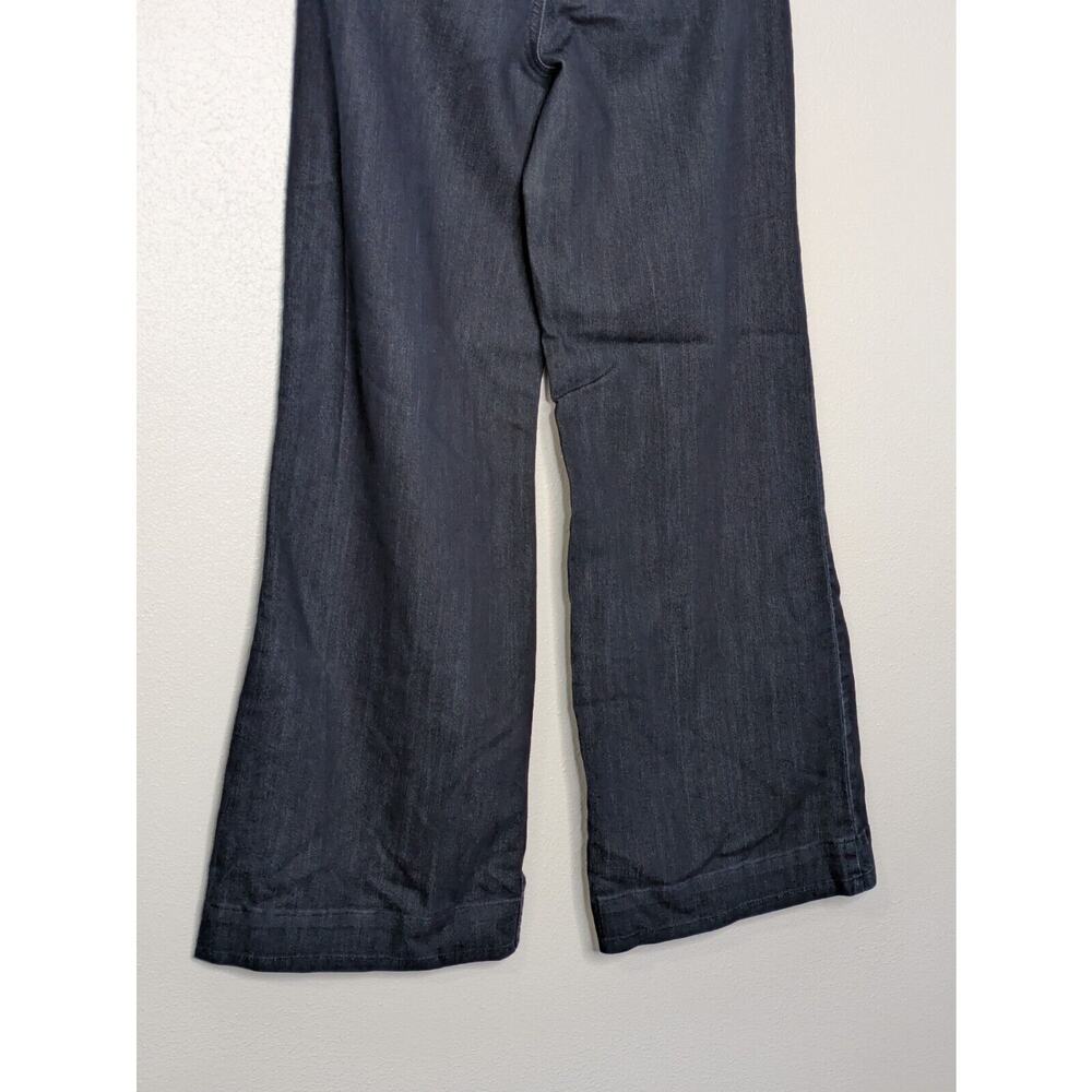 Apt. 9 Jeans Sz 6 Womens Dark Blue Pants Mid Rise Stretch Ladies Wide Leg Denim - Picture 6 of 10